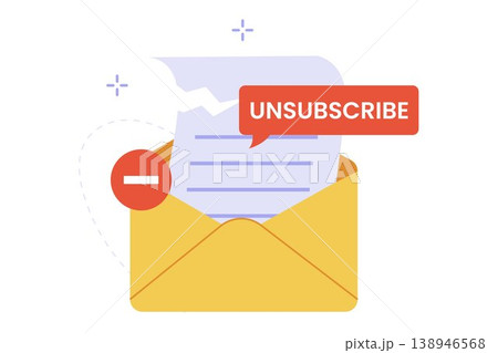 Illustration of Email Unsubscribe and Digital Opt-Out Concept Illustration of Email Unsubscribe and Digital Opt-Out Concept 138946568