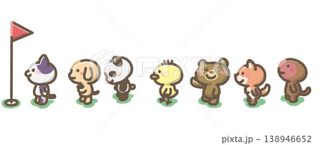 並んでいる動物たちのイラスト 並んでいる動物たちのイラスト 138946652
