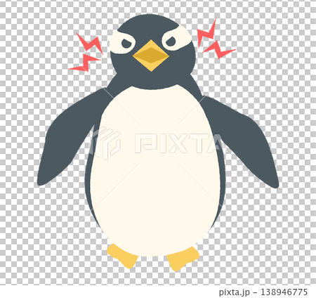 怒ったジェンツーペンギンのイラスト 138946775