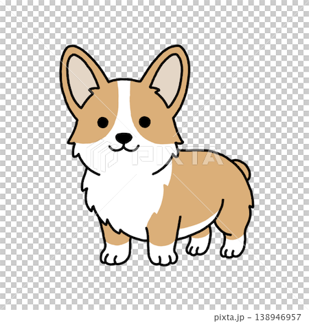 An illustration of a cute standing Corgi. An illustration of a cute standing Corgi. 138946957
