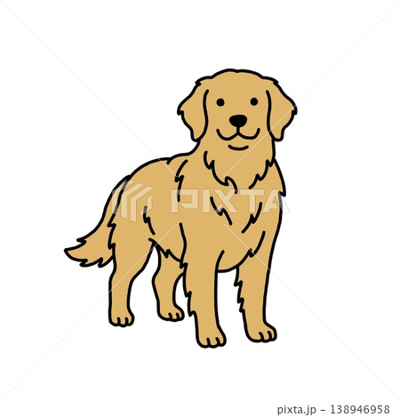 ゴールデンレトリバーの全身イラスト 138946958