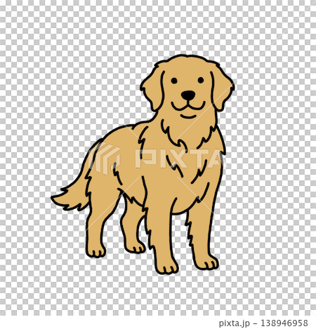 ゴールデンレトリバーの全身イラスト 138946958
