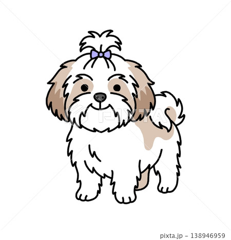 シーズー犬の立ち姿のイラスト 138946959