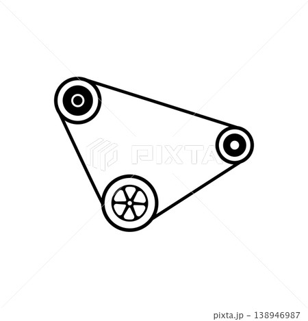Belt connecting three pulleys Belt connecting three pulleys 138946987