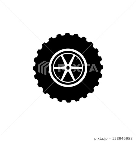 Black offroad tire wheel Black offroad tire wheel 138946988