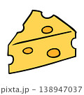 穴あきチーズの手描きイラスト 138947037