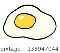 目玉焼きのかわいい手描きイラスト 138947044