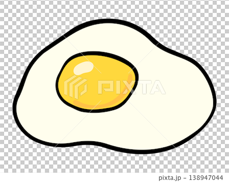 Cute hand-drawn illustration of a fried egg 138947044