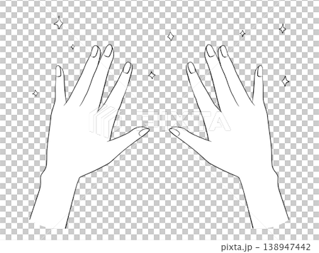 衛生的な爪 両手のイラスト 衛生的な爪 両手のイラスト 138947442