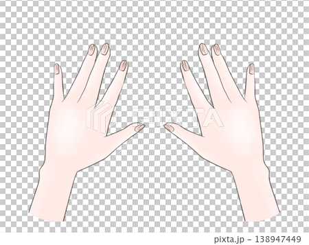 傷んだ爪のイラスト　割れ、欠け、縦線 138947449