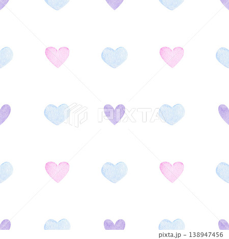 Pattern of hearts 9. This seamless pattern is made of cute watercolor earrings. Perfect as a background for your design. Pattern of hearts 9. This seamless pattern is made of cute watercolor earrings. Perfect as a background for your design. 138947456