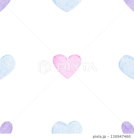 Pattern of hearts 10. This seamless pattern is made of cute watercolor earrings. Perfect as a background for your design.  138947460