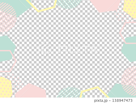 Pastel colored geometric frame illustration 138947473