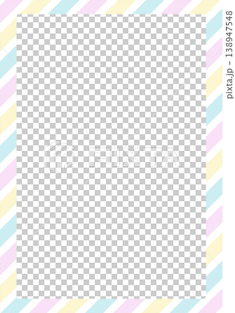 Pastel striped rectangular frame, A4 size, copy space background material. Pastel striped rectangular frame, A4 size, copy space background material. 138947548