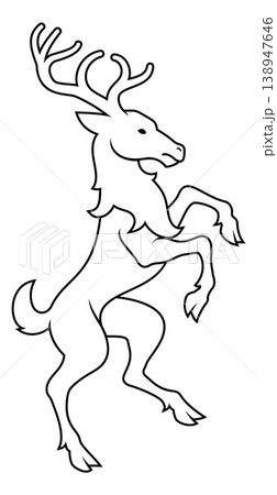 Heraldry Stag Deer Coat of Arms Heraldic Animal Heraldry Stag Deer Coat of Arms Heraldic Animal 138947646