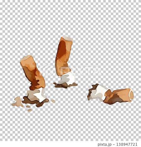 Watercolor-style illustration of a cigarette 138947721