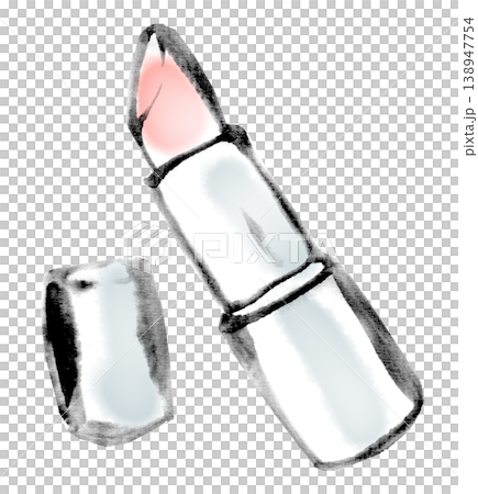 Ink painting illustration, ink painting image, red lipstick 138947754