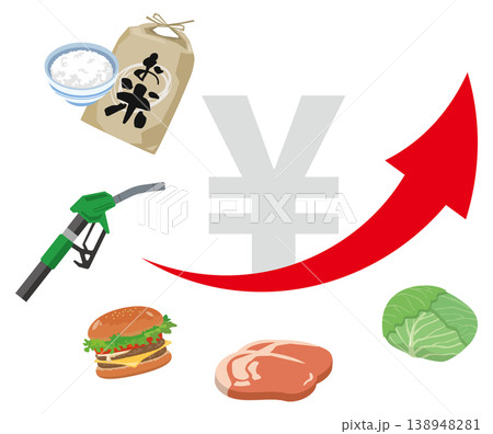 物価高騰のイメージイラスト 物価高騰のイメージイラスト 138948281