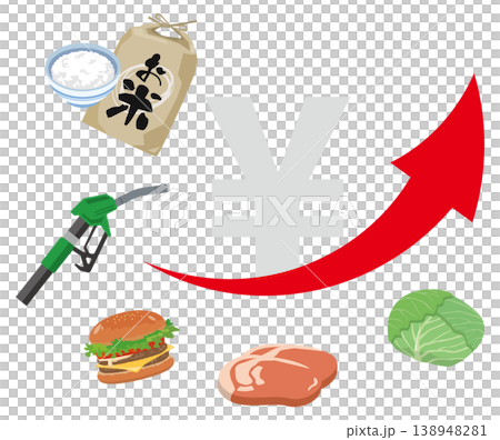 物価高騰のイメージイラスト 物価高騰のイメージイラスト 138948281