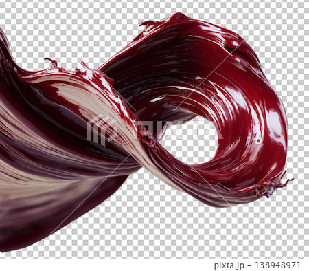 The liquid is a deep rich berry red, highly pigmented with a velvety matte texture wave on white background, motion and creativity The liquid is a deep rich berry red, highly pigmented with a velvety matte texture wave on white background, motion and creativity 138948971