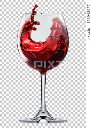 Glass with red wine splash isolated on white background, concept of elegance and celebration 138948977