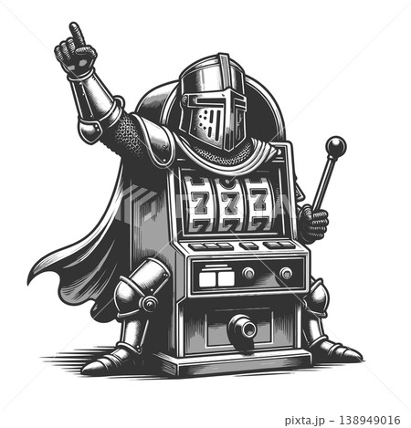 Knight Wearing Slot Machine Armor Casino Concept Knight Wearing Slot Machine Armor Casino Concept 138949016