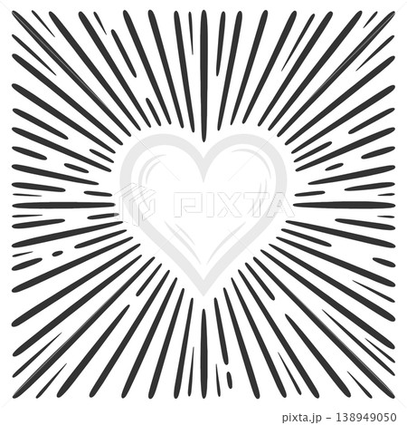 Radiant Heart Icon Burst Rays engraving vector Radiant Heart Icon Burst Rays engraving vector 138949050