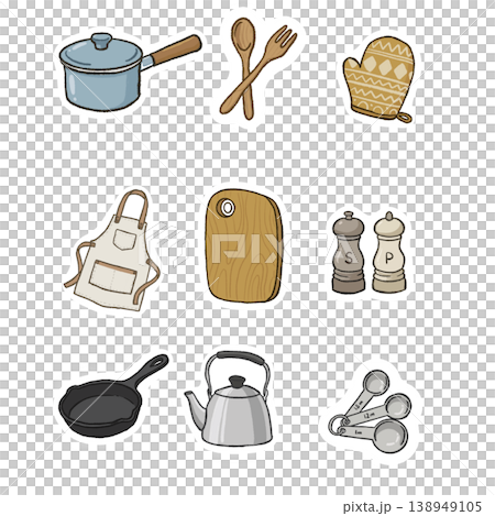 廚房用具的簡單插圖 廚房用具的簡單插圖 138949105