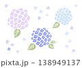 カラフルな水彩の紫陽花のイラストセット 138949137