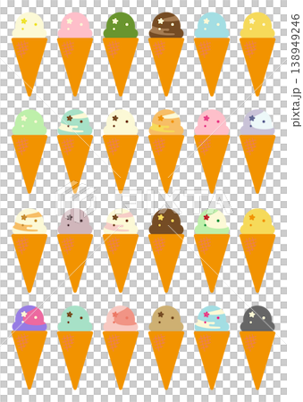 アイスクリームのイラストセット 138949246