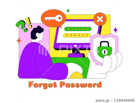 Forgot Password Vector Illustration Account Recovery Concept With Mobile Login Security Lock Verification Code and User Authentication Design 138949499