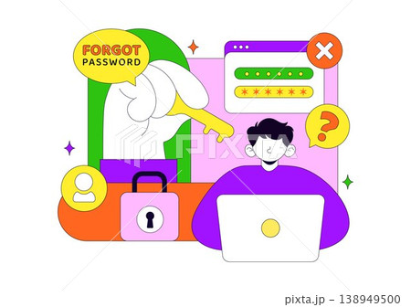 Forgot Password Vector Illustration Account Recovery Concept With Mobile Login Security Lock Verification Code and User Authentication Design Forgot Password Vector Illustration Account Recovery Concept With Mobile Login Security Lock Verification Code and User Authentication Design 138949500
