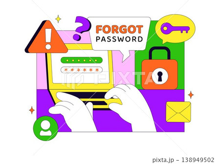 Forgot Password Vector Illustration Account Recovery Concept With Mobile Login Security Lock Verification Code and User Authentication Design 138949502