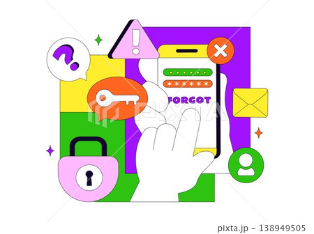 Forgot Password Vector Illustration Account Recovery Concept With Mobile Login Security Lock Verification Code and User Authentication Design Forgot Password Vector Illustration Account Recovery Concept With Mobile Login Security Lock Verification Code and User Authentication Design 138949505