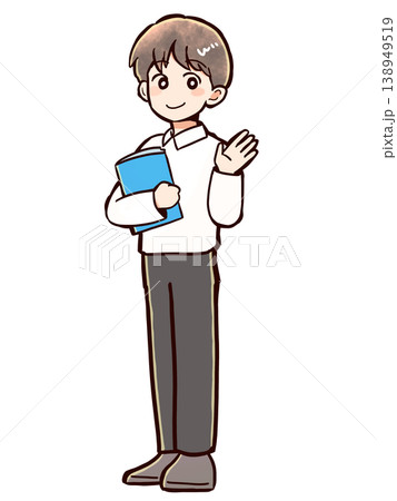 本を持つ男性のイラスト 本を持つ男性のイラスト 138949519