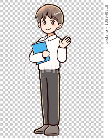 本を持つ男性のイラスト 本を持つ男性のイラスト 138949519