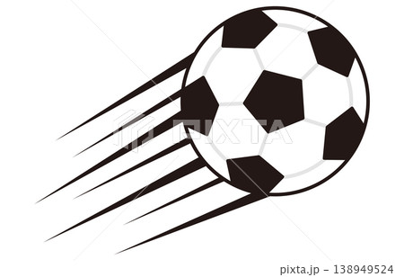 斜めに飛ぶサッカーボールのイラスト 斜めに飛ぶサッカーボールのイラスト 138949524
