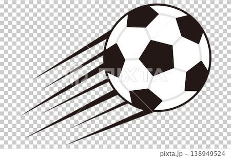 斜めに飛ぶサッカーボールのイラスト 斜めに飛ぶサッカーボールのイラスト 138949524