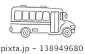 Cute school bus icon, black and white outline vector illustration for kids coloring page. Children transport and education, cartoon line art drawing, isolated clipart on white background 138949680