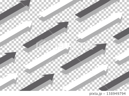 [Transparent Background] Isometric design featuring long white and gray arrows arranged in a regular pattern. 138949794