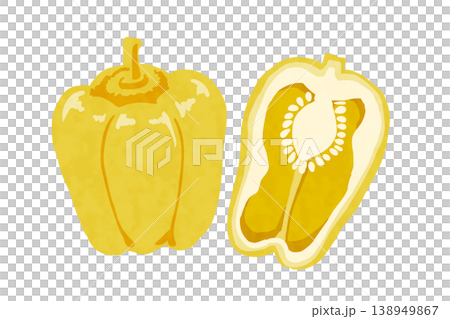 Hand-drawn style vector illustration of a yellow bell pepper Hand-drawn style vector illustration of a yellow bell pepper 138949867