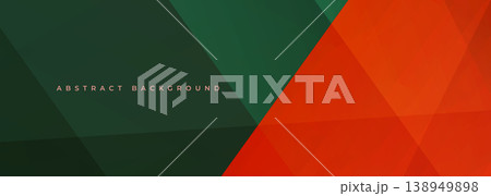 Dark green and red abstract background with bold triangular shapes and deep shadows, strong contrast and layered planes create dramatic energy and textured composition suited for edgy branding 138949898