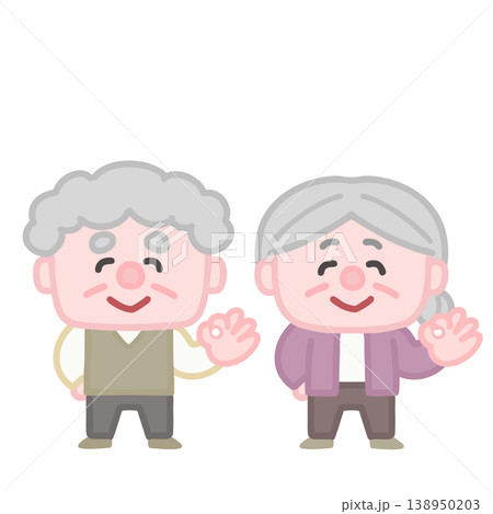 OKするシニア夫婦 138950203