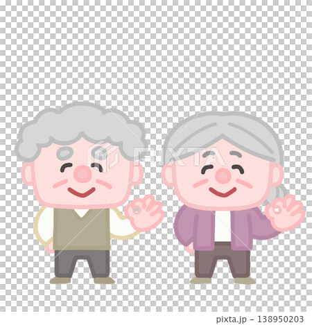 OKするシニア夫婦 138950203