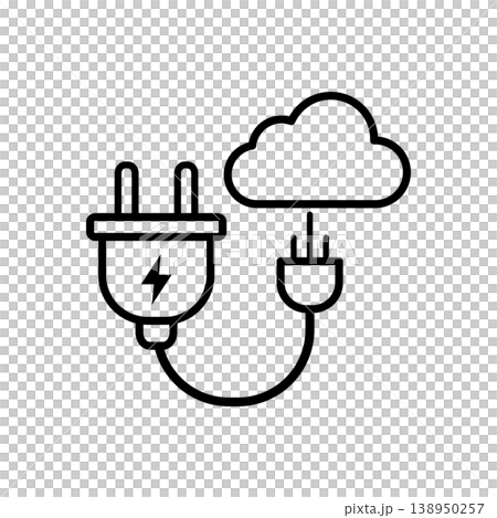 Smart Plug and Energy Cloud Icon 138950257