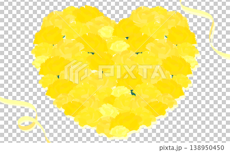 心形黃色康乃馨父親節模板_無文字或背景_橫版 138950450