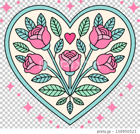 heart, rose, floral 138950521