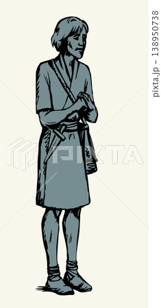 Vector drawing. Man in ancient dress Vector drawing. Man in ancient dress 138950738