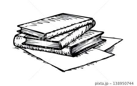 Vector sketch. Stack of books Vector sketch. Stack of books 138950744