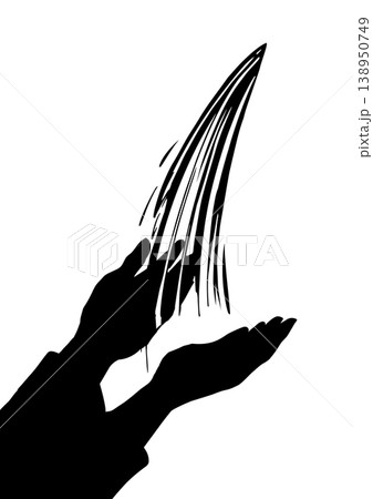 Vector drawing. Water fall on the hands Vector drawing. Water fall on the hands 138950749